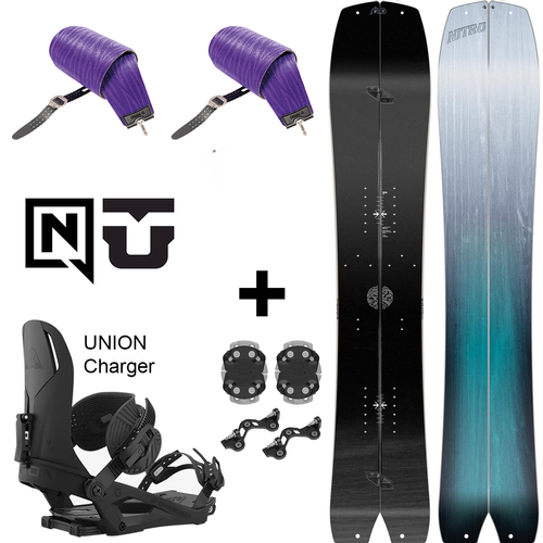 ZESTAW 2023: NITRO Squash & Vertical by KOHLA + UNION Charger | splitboard & foki + wiązania | 159cm