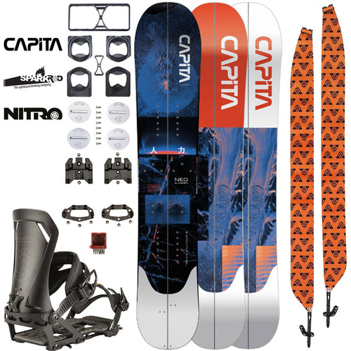 ZESTAW 2023: splitboard & foki / CAPITA Neo Slasher & UNION Expedition by KOHLA + wiązania NITRO Vertical x SPARK R&D & pucki