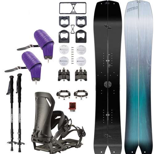 ZESTAW NITRO 2023: splitboard & foki / NITRO Squash & Vertical by KOHLA + wiązania x SPARK Vertical ST + pucki IBEX + kije CARBON Telescopic | 159cm 