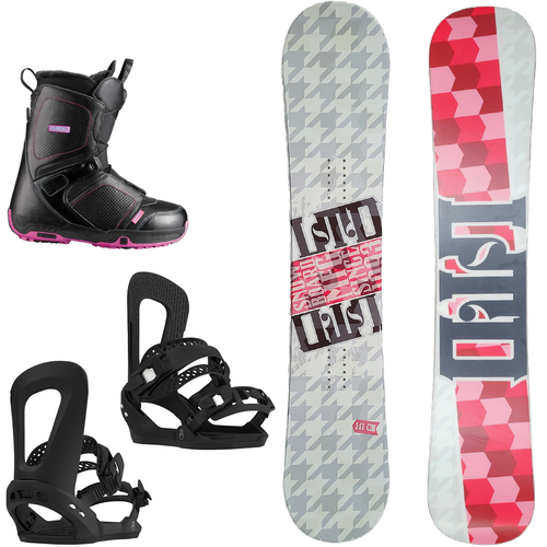 ZESTAW: snowboard LTD MFG mellow CAMBER 141cm + wiązania BATALEON E-stroyer 2024 r. S + buty SALOMON Purple